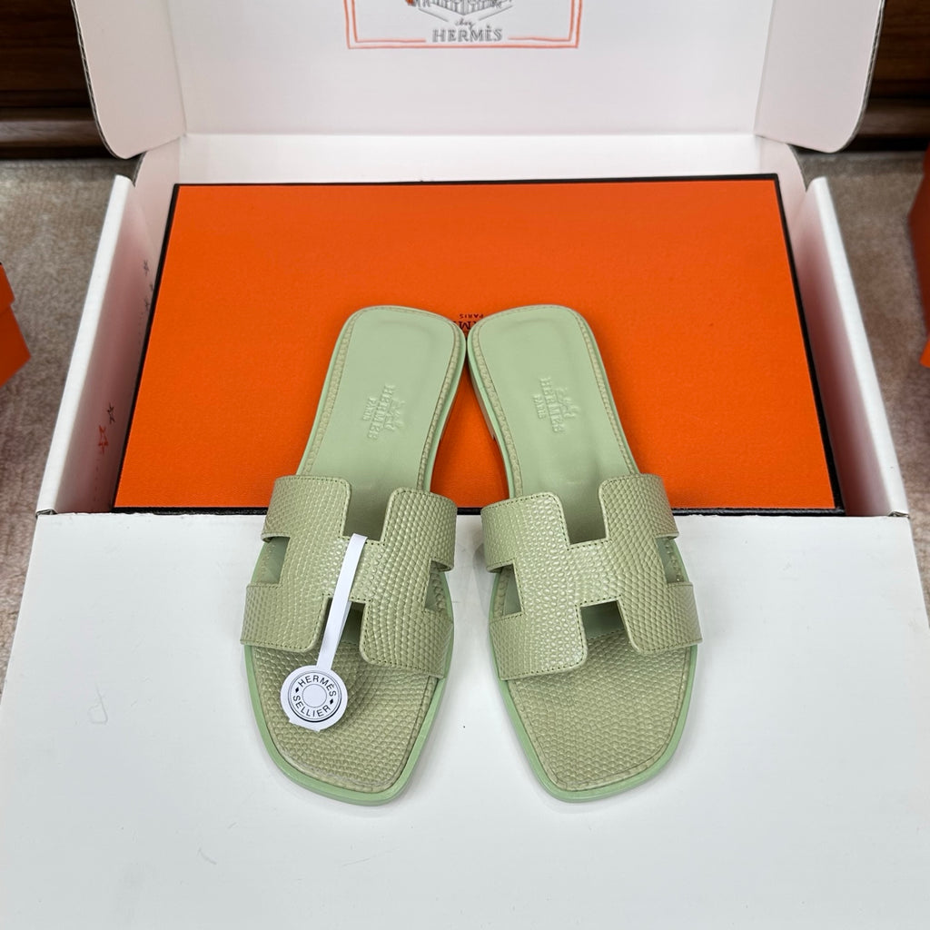 Monaco Sandal Pistachio Croco Optic