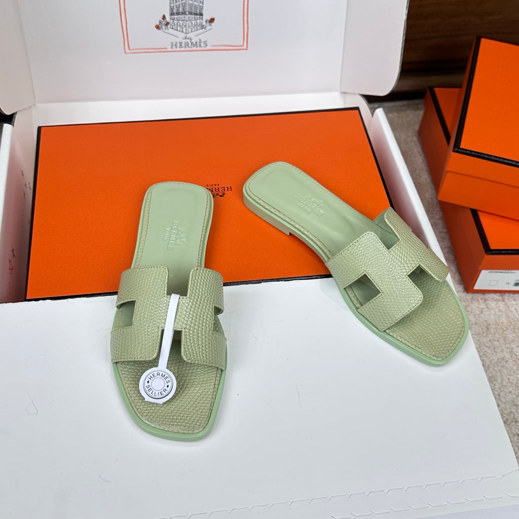 Monaco Sandal Pistachio Croco Optic