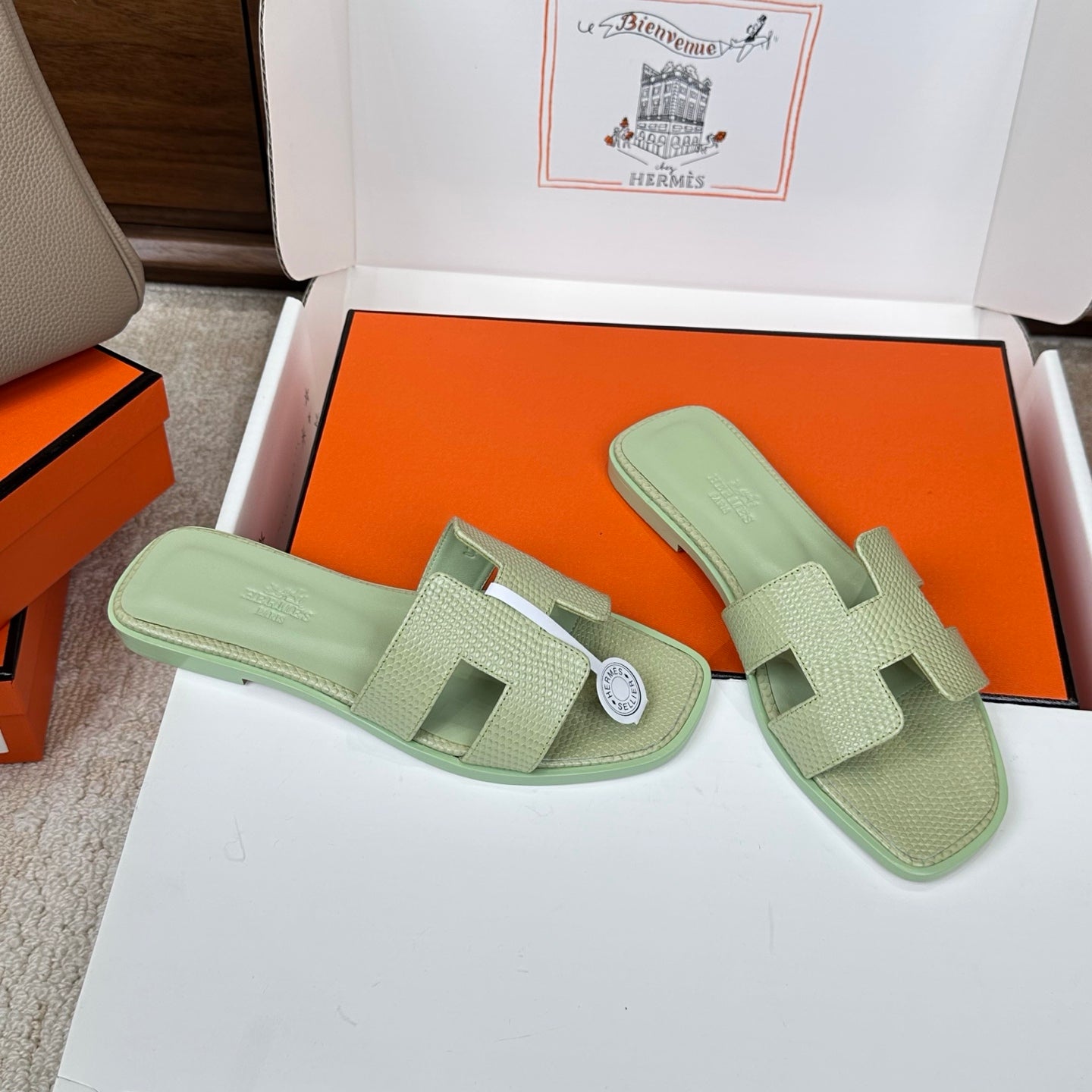 Monaco Sandal Pistachio Croco Optic