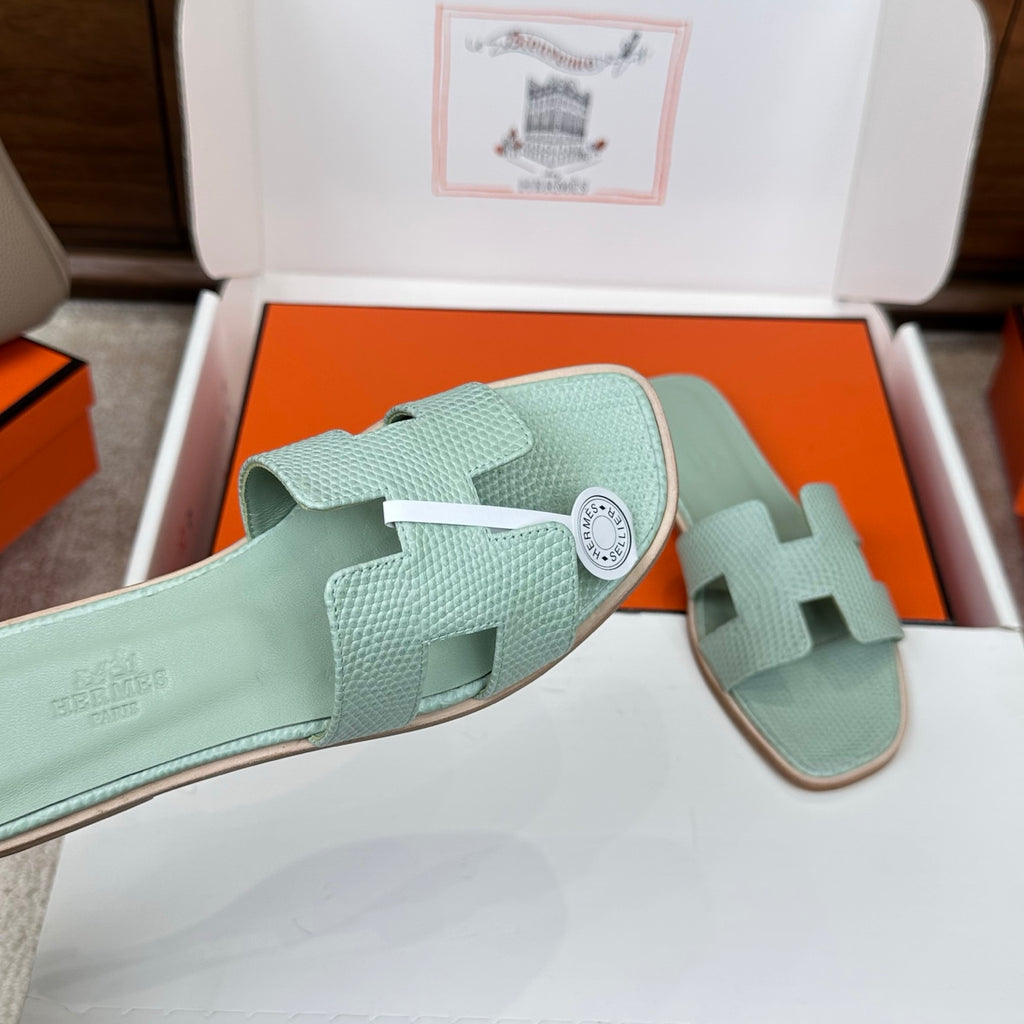 Monaco Sandal Mint Croco Optic
