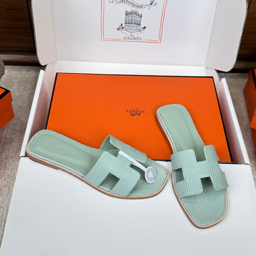 Monaco Sandal Mint Croco Optic