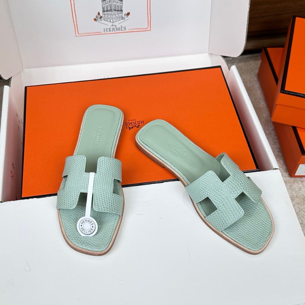 Monaco Sandal Mint Croco Optic